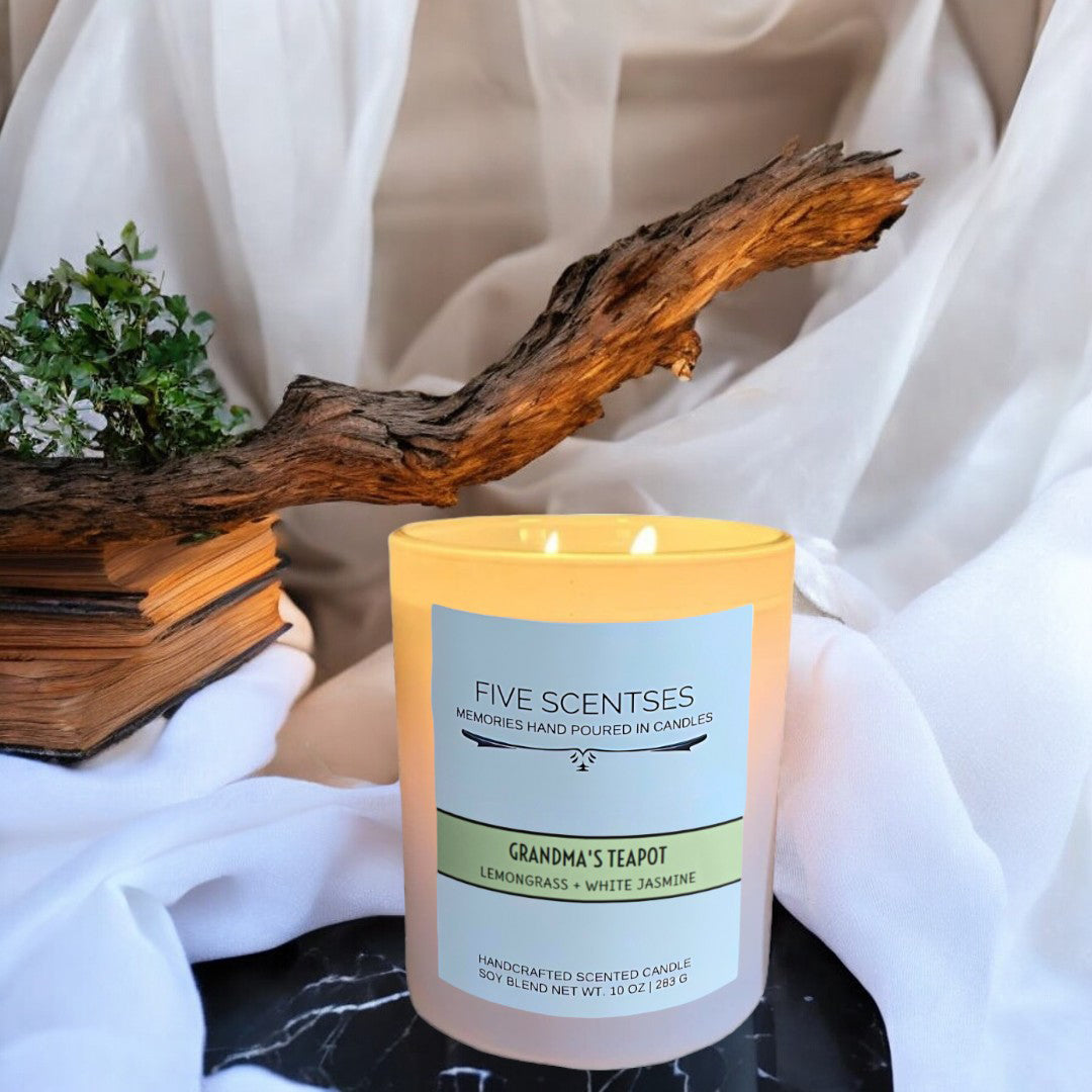 Grandmas Teapot Lemongrass Jasmine Double Wick Soy Blend Candle