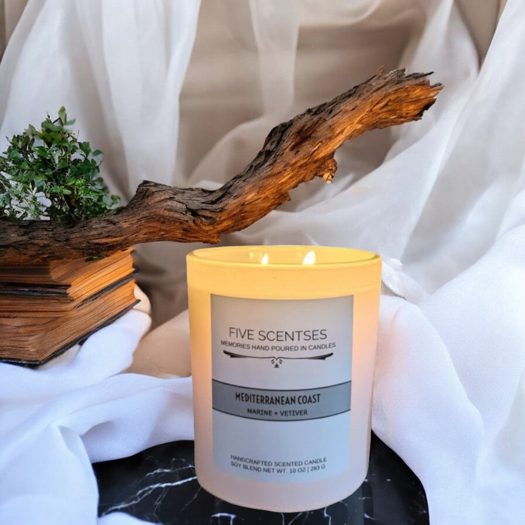 Mediterranean Coast Marine Vetiver Double Wick Soy Blend Candle