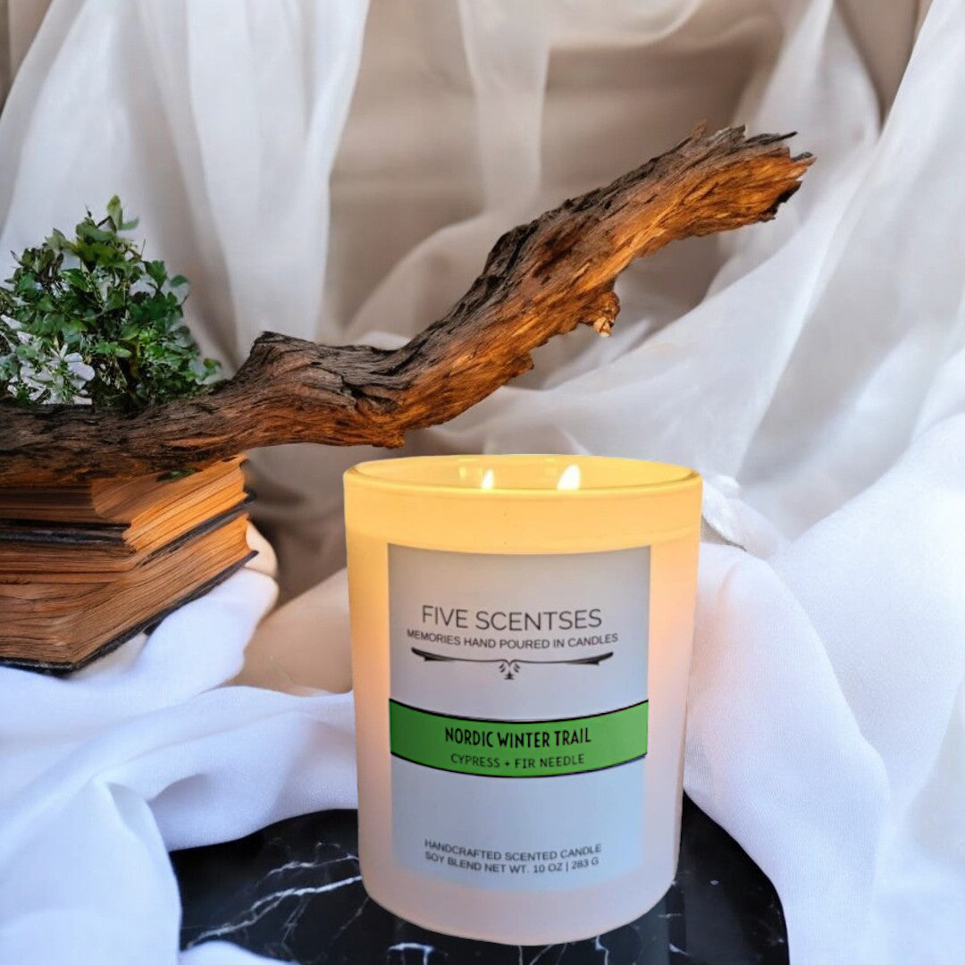 Nordic Winter Trail Cypress Fir Needle Double Wick Soy Blend Candle