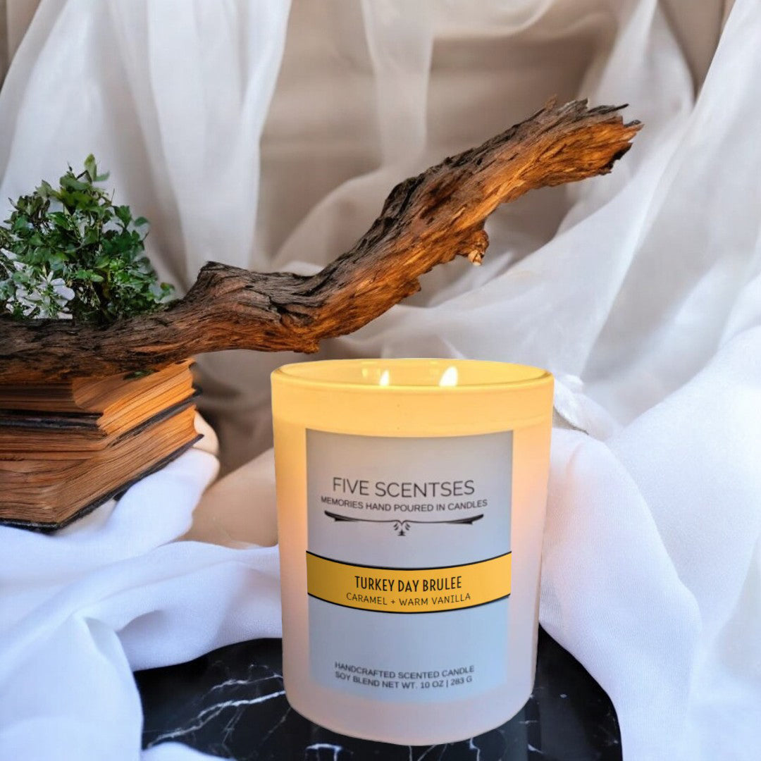 Turkey Day Brulee Caramel Vanilla Double Wick Soy Blend Candle