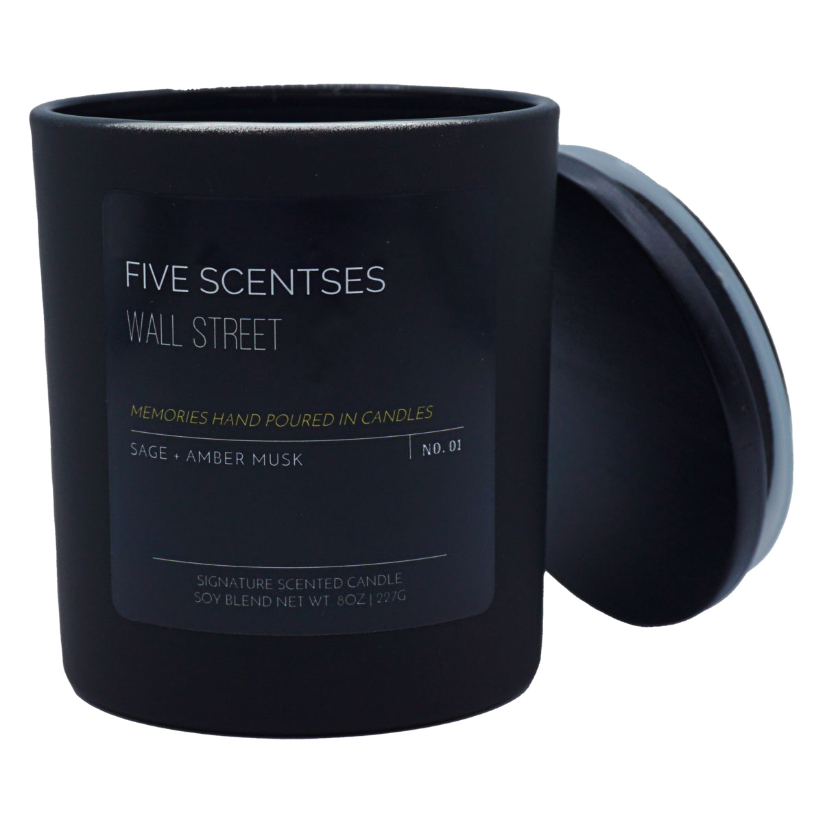 Wall Street Sage Amber Musk Soy Blend Wooden Wick Candle