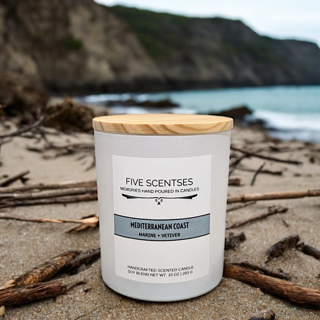 candle on a beach