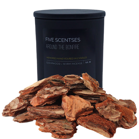Around The Bonfire Cedarwood Incense Soy Blend Wooden Wick Candle