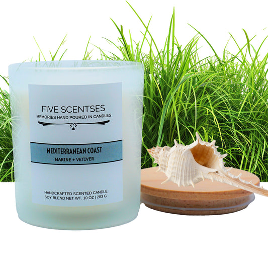 Mediterranean Coast Marine Vetiver Double Wick Soy Blend Candle