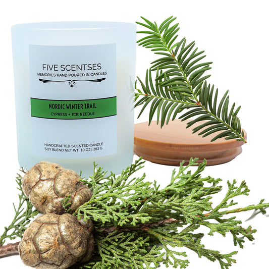 Nordic Winter Trail Cypress Fir Needle Double Wick Soy Blend Candle