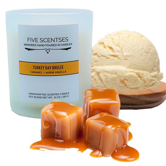 Turkey Day Brulee Caramel Vanilla Double Wick Soy Blend Candle