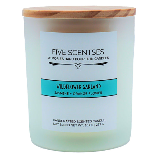 Wildflower Garland Jasmine Orange Flower Double Wick Soy Blend Candle